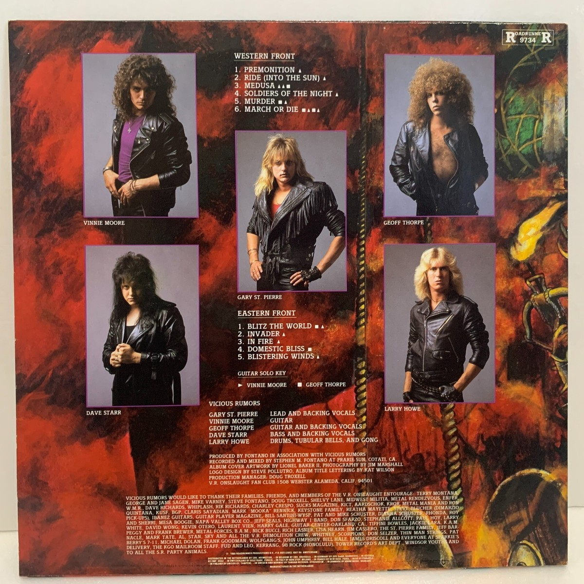 Vicious Rumors Soldiers Of The Night 1985 NL LP Vinyl Record