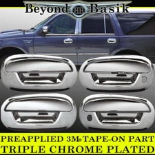 1997-2002 Ford Expedition Chrome Door Handle COVERS With Passenger Key No Keypad