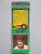 Luke D. Hamlin 1934 First Baseball Matchbook Cover Detroit Tigers Silver Green