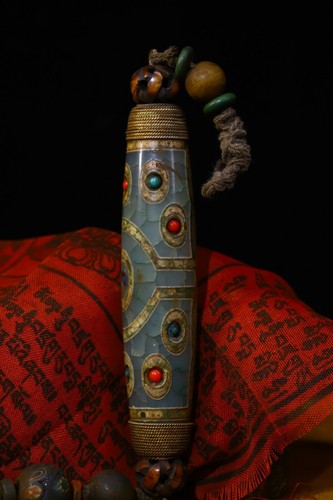 5.2"  Rare Old Tibetan Turquoise DZi Beads Buddhism Eyes Amulet Pendants - Picture 7 of 9