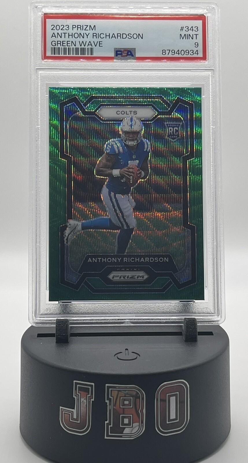 2023 Panini Prizm Green Wave Anthony Richardson Rookie #343 RC (PSA 9)