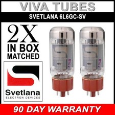 New Plate Current Matched Pair (2) Svetlana SV-6L6GC Tubes