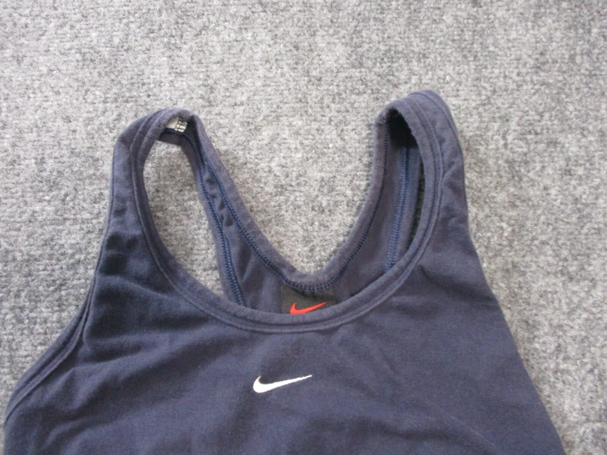 Vintage Nike Sports Bra Women's Medium Blue Y2K Cotton Blend USA