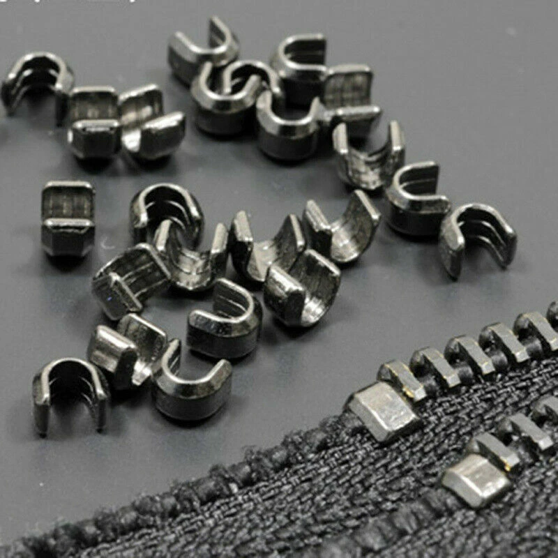 150PCS #5 U-shaped Zipper Stopper Close End Metal Repair Replacement Craft Acc  - Image 4 of 4