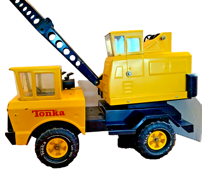 Vintage 1970's Mighty Tonka Mobile Crane Truck w/ Clam Bucket