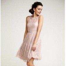 BHLDN Hitherto Size 0 Celia Lace Bridesmaid Cocktail Dress Semi Sheer Flowy