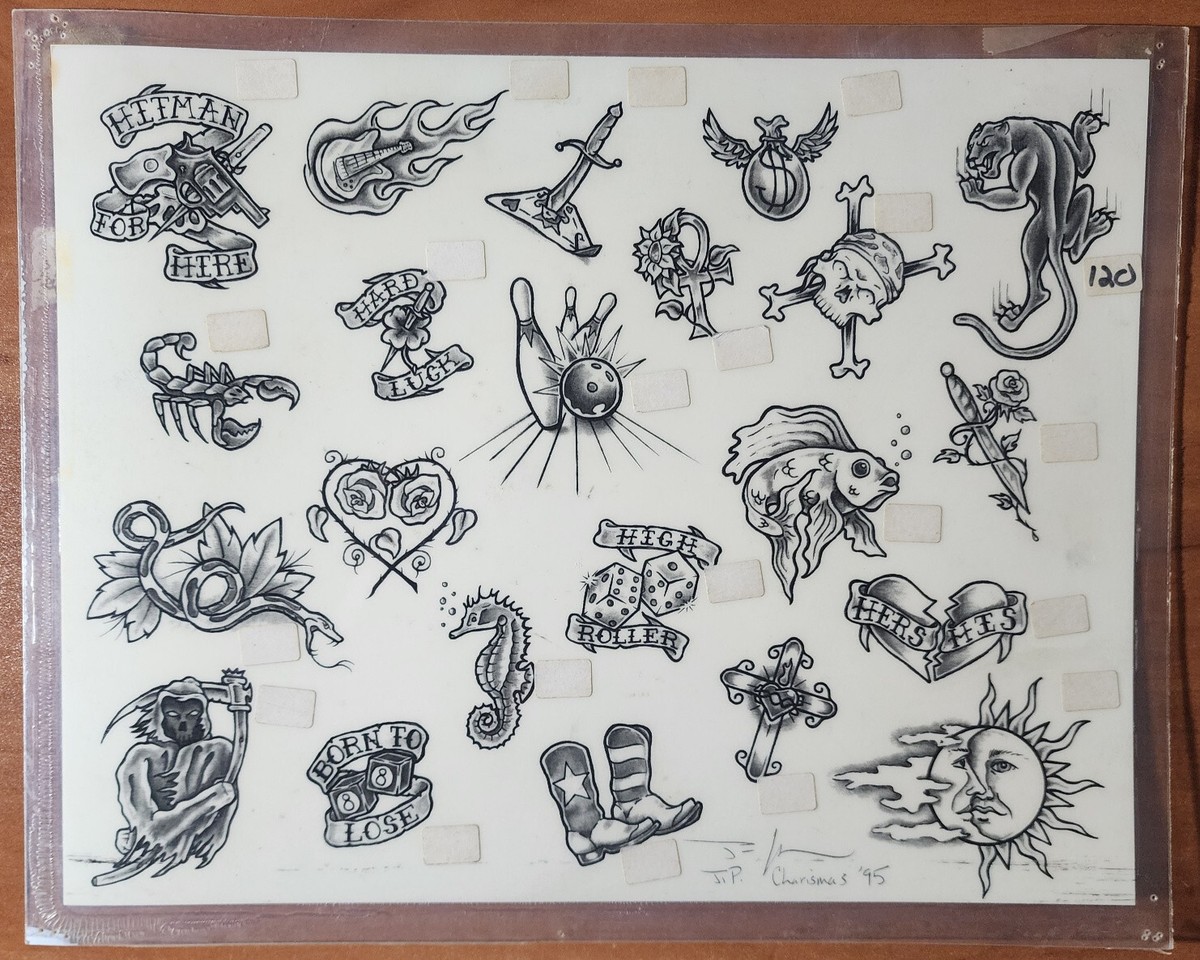 ORIGINAL Vintage 1995 JP Charismas Shop Used Tattoo Flash