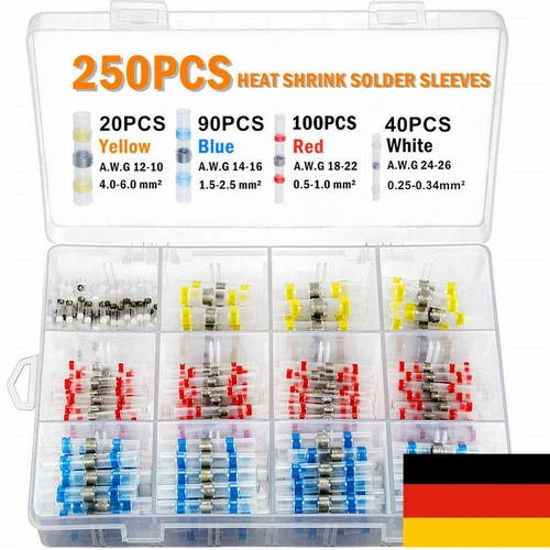 1000/500 x Lötverbinder Schrumpfverbinder Sortiment Stoßverbinder Kabelverbinder - Bild 20 von 20