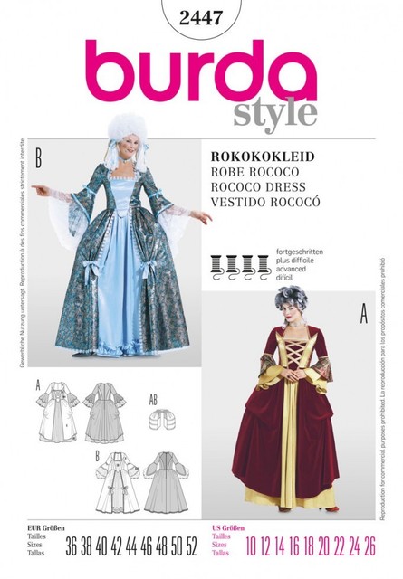 Bu... Burda Mens Sewing Pattern 2459 Pirate /& Casanova Fancy Dress Costumes