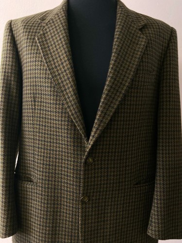 Classic Vintage Wool Sports Coat in green brown houndstooth by Lebole | EU 50 - Picture 2 of 11