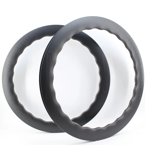 700C 65mm Wave Road Bike Carbon Rims Clincher Tubeless 25mm Width Disc Brake - Picture 15 of 21