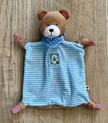 Die Spiegelburg Plush Teddy Bear Security Blanket Baby Lovey Rattle Knot Corners