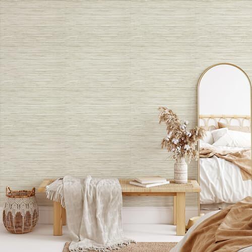 Grasscloth Wallpaper Peel and Stick Cream Grassweave Peel & Stick