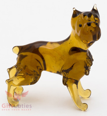 Art Blown Glass Figurine of the Brussels Griffon dog
