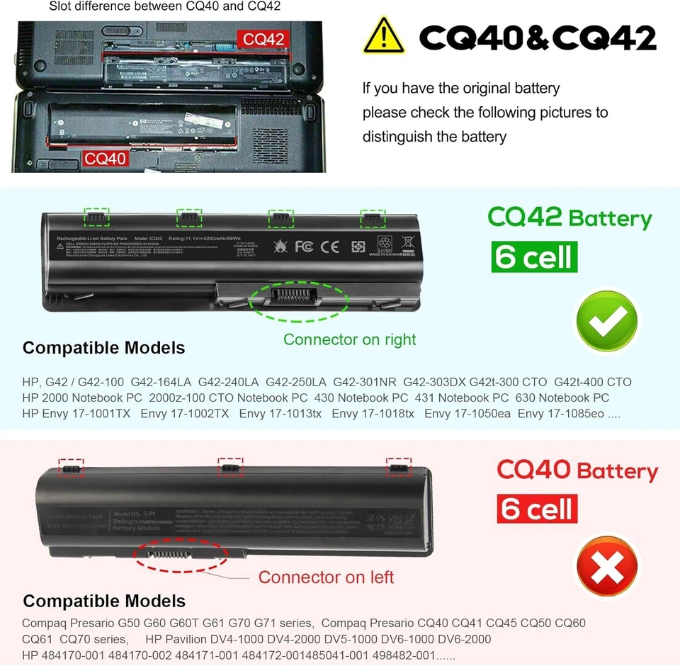 Batería para Portátil HP Pavilion G6-2240EU G6-2240EW G6-2240EX G6-2240SA 4400mAh Foto 3 de 4