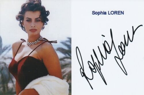 SOPHIA LOREN : Signed Star World - Autograph Original Authentic / Photo. - Zdjęcie 1 z 1