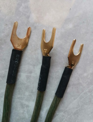 4 PIEZAS Audio Spade/Banana Gold Altavoz Jumpers Cables - Imagen 2 de 3