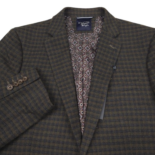 $395 Original Penguin Green Checked Wool Blend Blazer Jacket Mens Size 44L - Picture 4 of 13