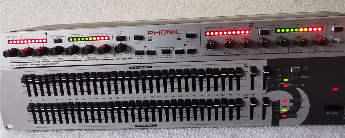 Phonic PCL 3200 Dual Channel Compressor and Limiter Rack Unit for