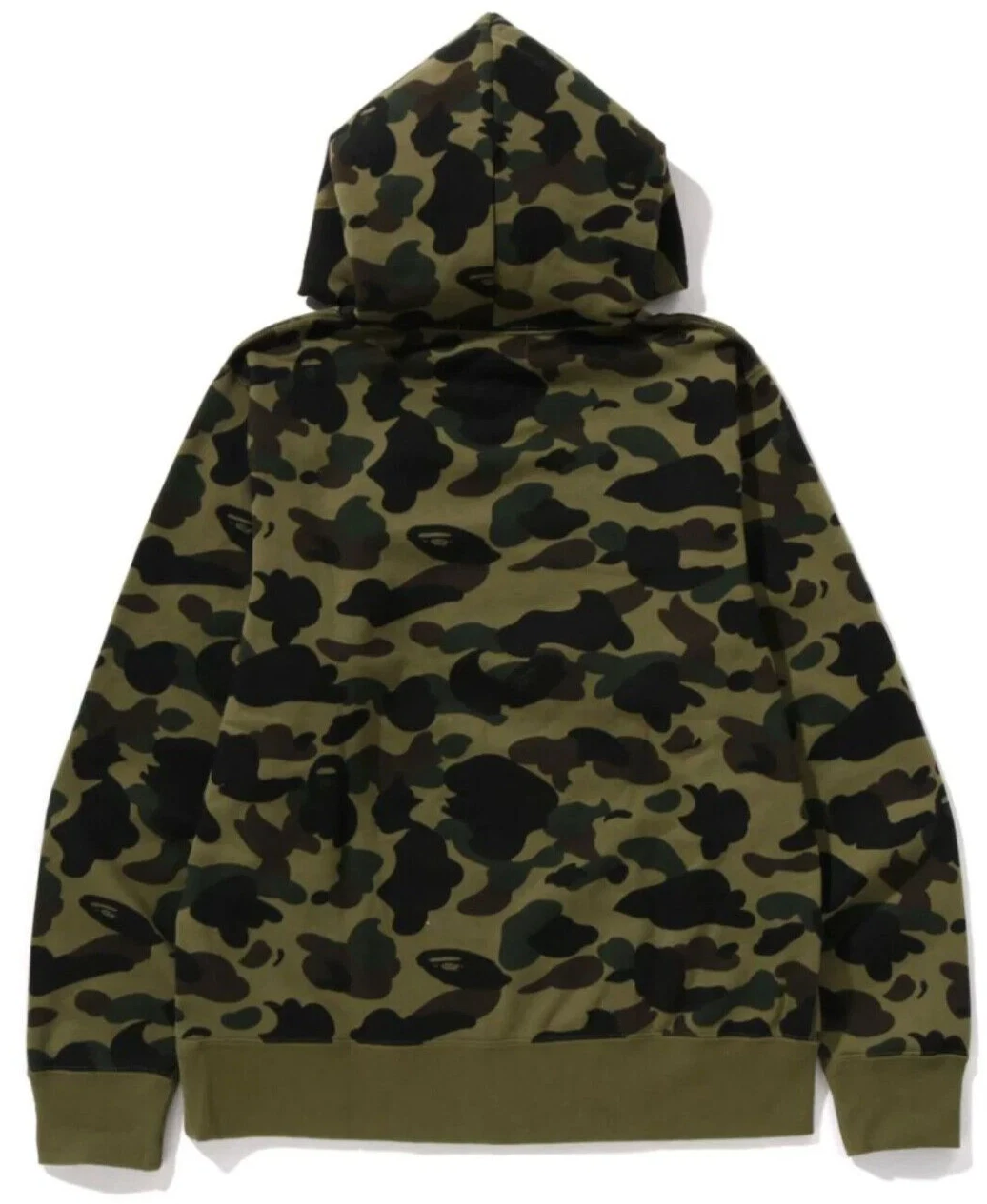 A BATHING APE (BAPE) A Bathing Ape BAPE "1st Camo BAPE Pullover Felpa con Cappuccio" Verde 1K80 114 008 Taglia 2XL