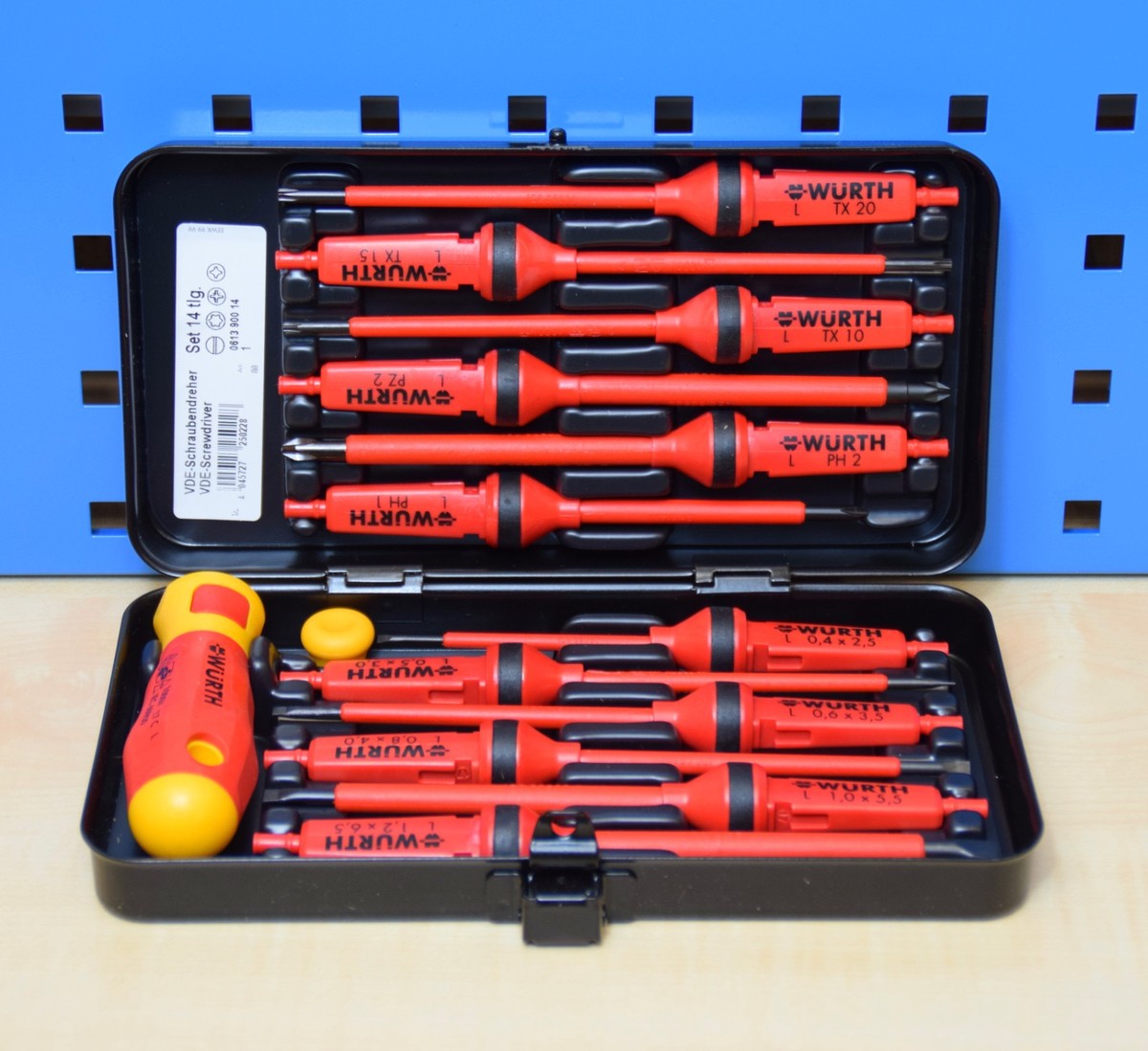 Würth tournevis Lot Kfz étagère 8 pièces shrdrh sort kfz rack 8tlg