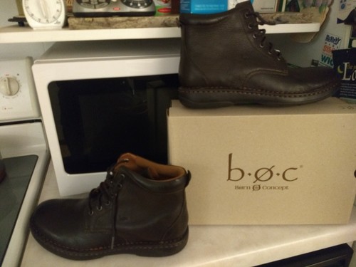 Boots - B O C Men Leather Ankle Boots, Size 11 M, Brown Style. NEW in the box - Picture 5 of 8