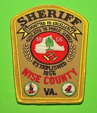 WISE COUNTY VIRGINIA VA ( GOLD BORDER ) 5 1/2" SHERIFF / POLICE  FREE SHIPPING!!