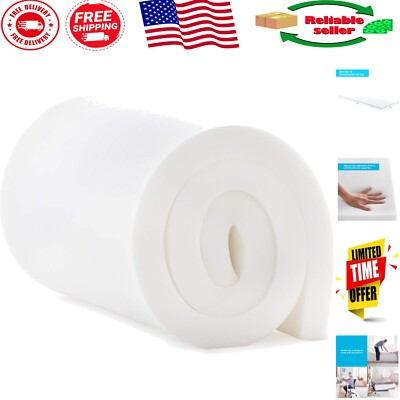 High Density Cushion Foam - 2'' x 24'' x 72'' for DIY Upholstery Projects