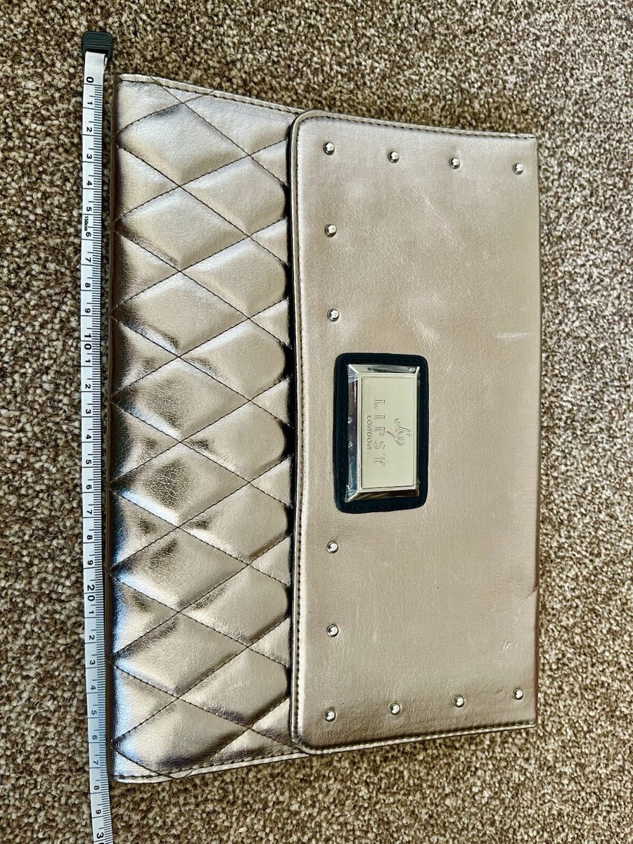 Lipsy gold/ silver clutch bag/ purse UK