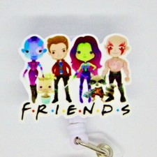Guardians Galaxy FRIENDS Badge Reel ID Holder Nurse Avengers Groot Rocket Gamora