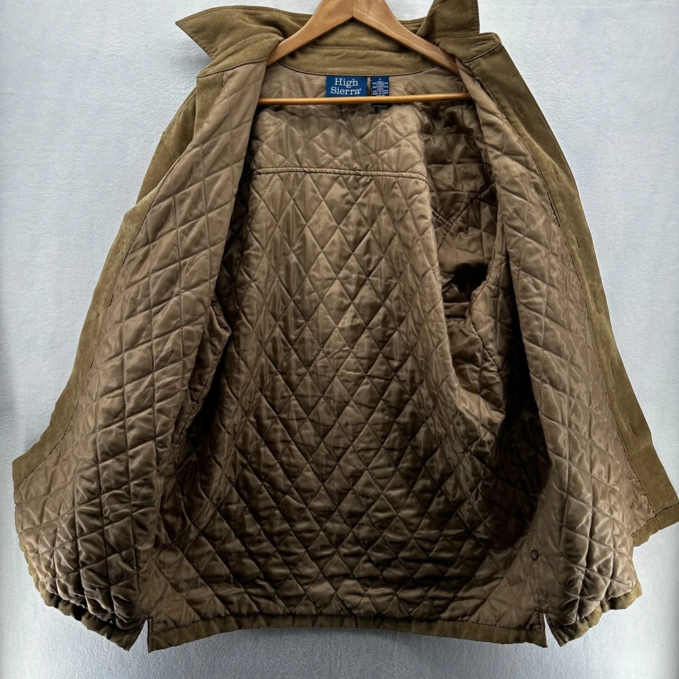 High Sierra Leather Jacket Mens Large Western Suede Tan Chore Coat Shacket - Image 2 of 4