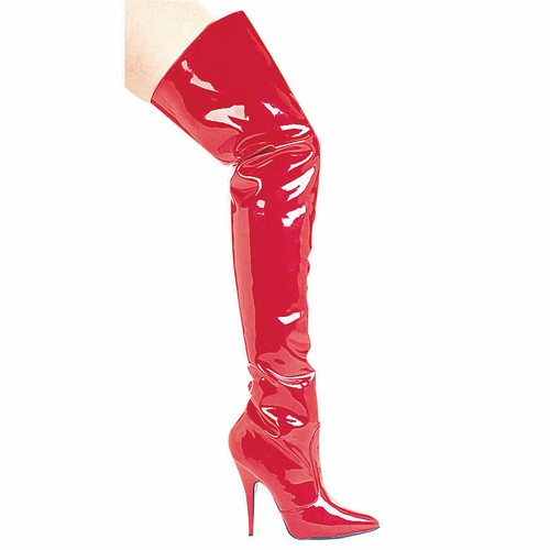 Ellie Thigh Sexy Halloween Costume Womens High Red 5" Heels Boots Shoes SUSIE - Picture 1 of 6
