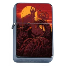 Dragon Battle Victory Em1 Flip Top Oil Lighter Wind Resistant