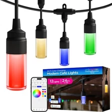 Smart Color Changing Modern Cafe Lights/String Lights -  App Controlled - 24ft