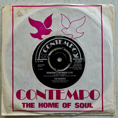 The Escorts - Disrespect Can Wreck / Let's Make Love - Rare 1974 Ex Con Soul 7''