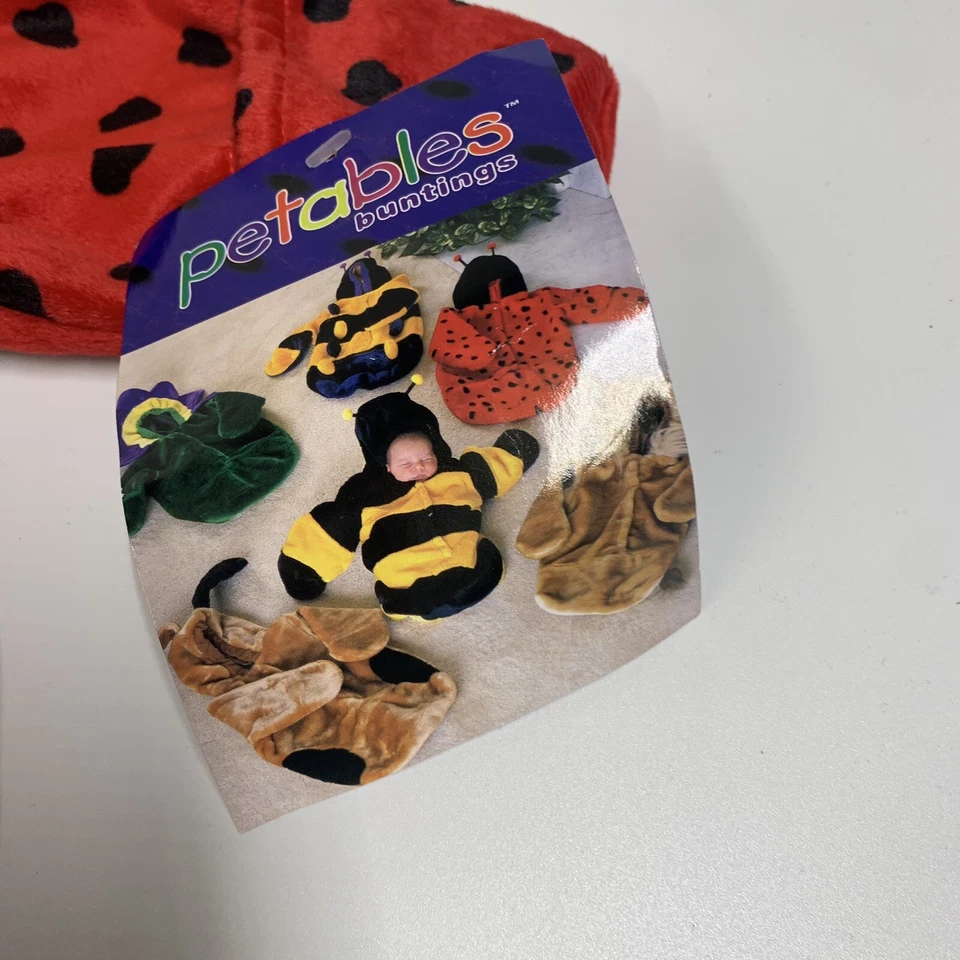 Cinturón de seguridad accesible para bebé Ladybug Lady Bug felpa cálida de una pieza Bunting 0-12 Mo Foto 3 de 4