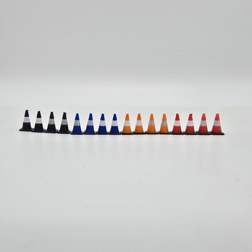 Conos de tráfico escala 1/87 "bandas blancas y cromadas" calibre HO "varios colores" - Imagen 2 de 35