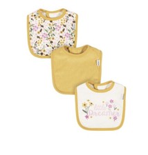 Gerber Baby Girl s 3 Pack Dribbler Bibs Gold Trim Various Colors