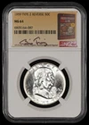 1959 Franklin Half Dollar NGC MS64 Type 2 Reverse Bill Fivaz Signature Label