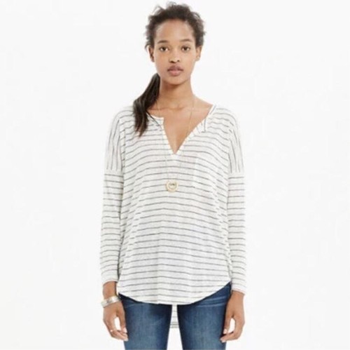 Madewell Linen Striped Pocket Tee T 