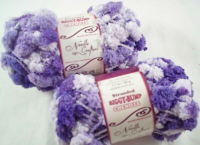 Needle Crafters Stranded Biggy Bump Chenille Yarn in PURPLE 2 NEW Packs SO SOFT!