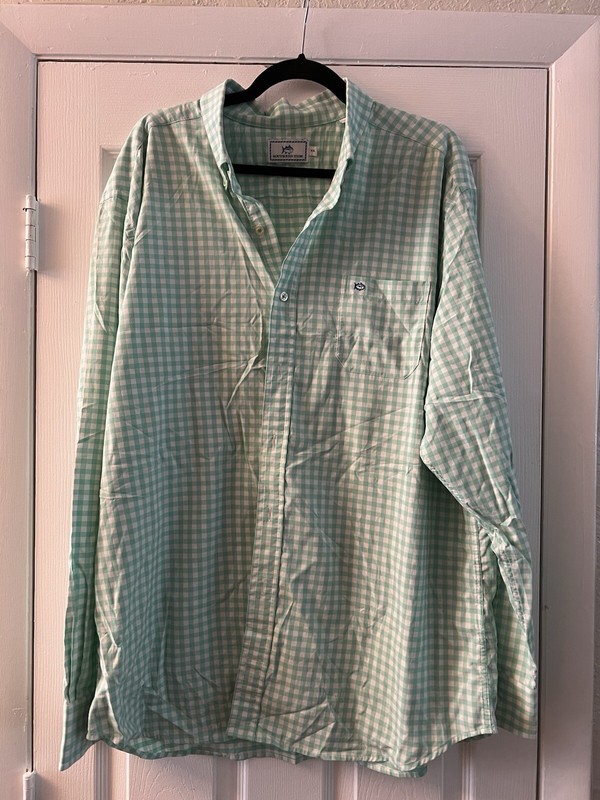 Southern Tide Shirt Men XXL Green Plaid Button Down Long Sleeve Classic Fit