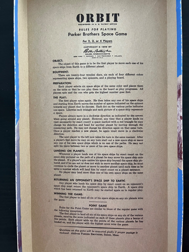 Rare! Vintage ORBIT 1958 Parker Brothers Space Game Nearly Complete! Super Fun! - Picture 7 of 16