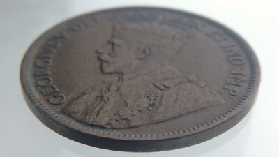 1917 Canada 1 One Cent Large Penny KM# 21 Circulated George V Coin