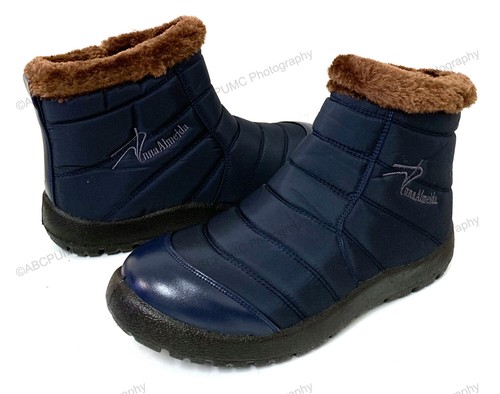 Women's Winter High Ankle Top Boots Fur Waterproof Zipper Snow Warm Anti-Slip - 第 19/23 張圖片