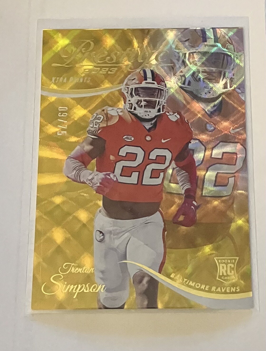 Trenton Simpson Panini Prestige #380 Gold Premium Xtra Points