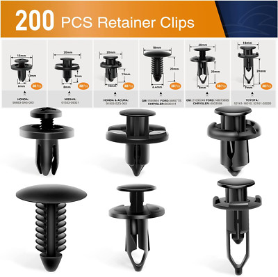 Clips universales de plástico para guardabarros, 200 piezas de remaches de sujec