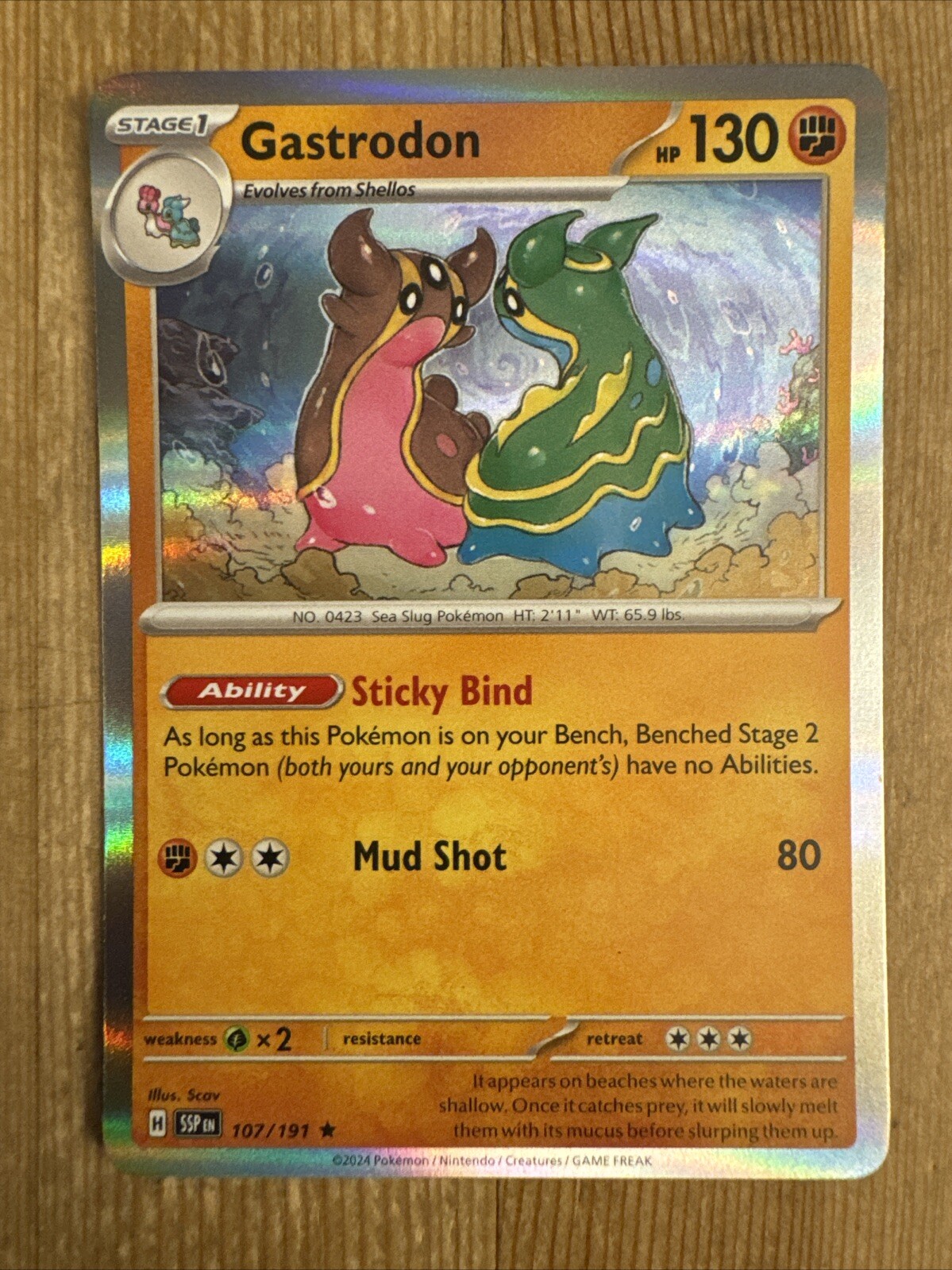 Gastrodon 107/191 Pokemon Scarlet Violet Surging Sparks Holo NM