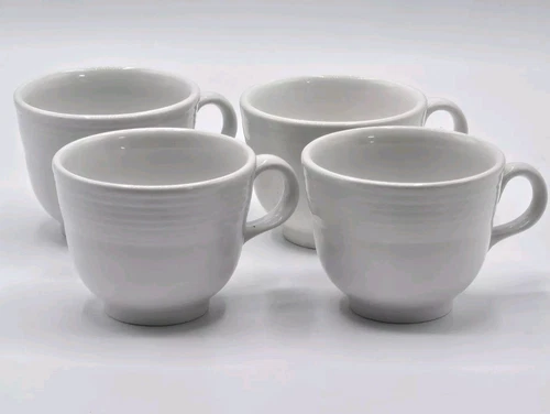 Fiesta Fiestaware Homer Laughlin White Tea Cup Set Of 4