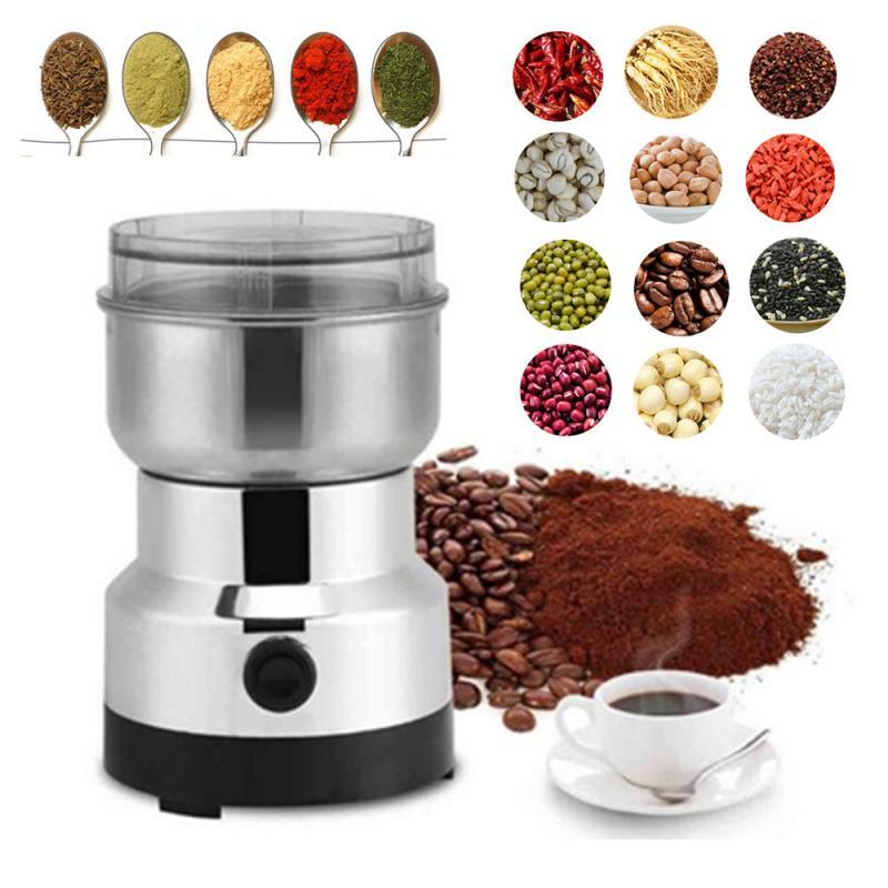 Portable Electric Coffee Grinder Bean Nut Grind Spice Crusher Mill Blender Cafe